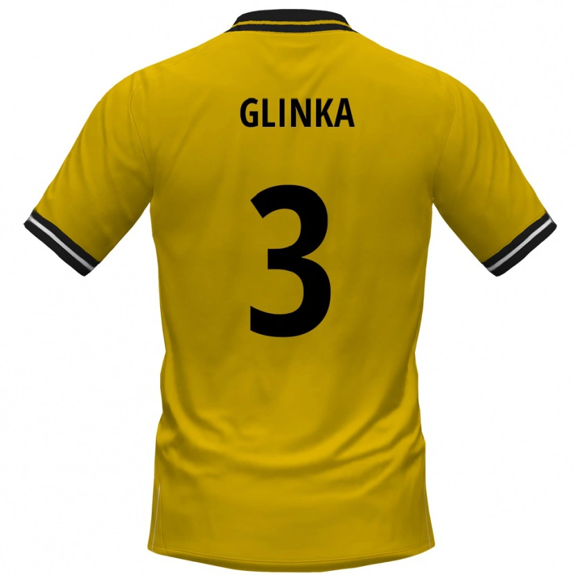 Danxen Mujer Camiseta Tim Glinka #3 Amarillo Negro 1ª Equipación 2025/26 La Camisa