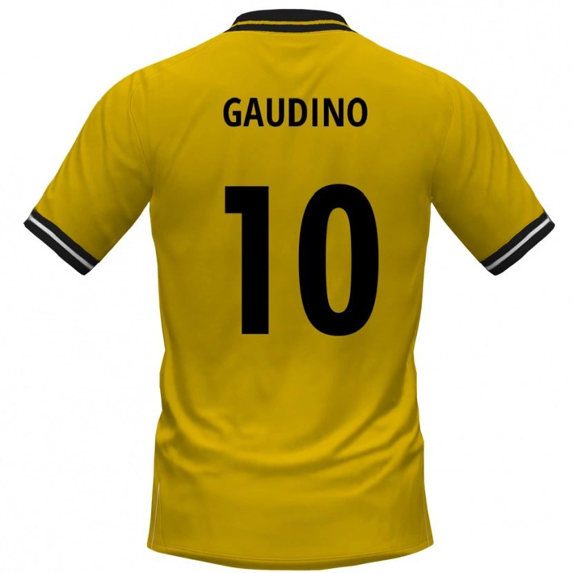 Danxen Mujer Camiseta Gianluca Gaudino #10 Amarillo Negro 1ª Equipación 2025/26 La Camisa