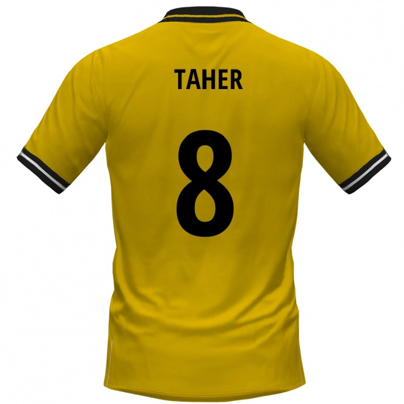 Danxen Mujer Camiseta Kanischka Taher #8 Amarillo Negro 1ª Equipación 2025/26 La Camisa