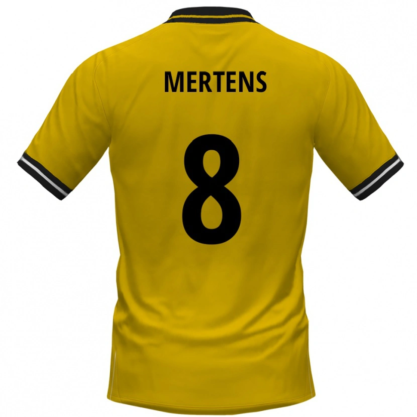 Danxen Mujer Camiseta Ben Mertens #8 Amarillo Negro 1ª Equipación 2025/26 La Camisa