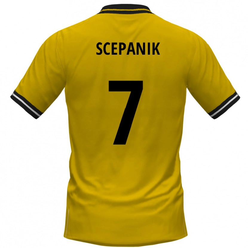 Danxen Mujer Camiseta Lukas Scepanik #7 Amarillo Negro 1ª Equipación 2025/26 La Camisa