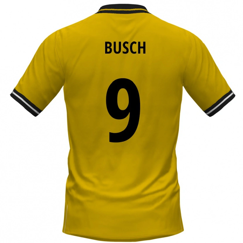 Danxen Mujer Camiseta Luis Busch #9 Amarillo Negro 1ª Equipación 2025/26 La Camisa