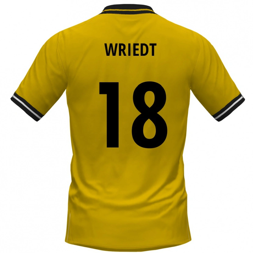Danxen Mujer Camiseta Kwasi Wriedt #18 Amarillo Negro 1ª Equipación 2025/26 La Camisa