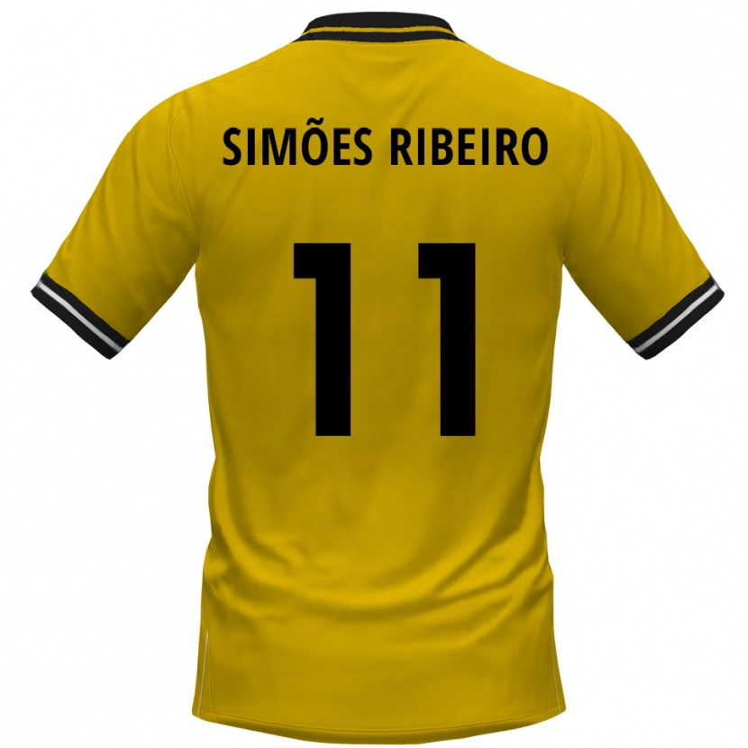 Danxen Mujer Camiseta Dominik Simões Ribeiro #11 Amarillo Negro 1ª Equipación 2025/26 La Camisa