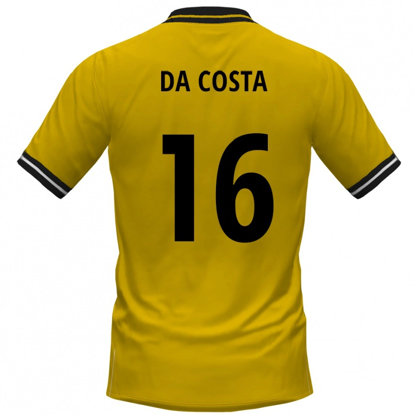 Danxen Mujer Camiseta Fabricio Sylva Da Costa #16 Amarillo Negro 1ª Equipación 2025/26 La Camisa