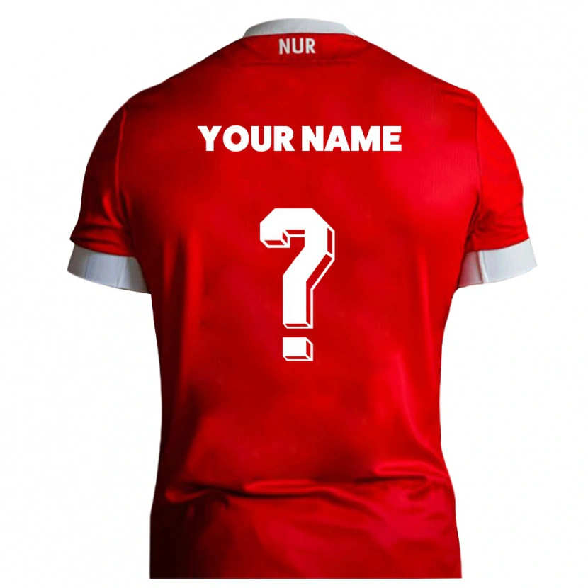 Danxen Mujer Camiseta Su Nombre #0 Rojo Blanco 1ª Equipación 2025/26 La Camisa