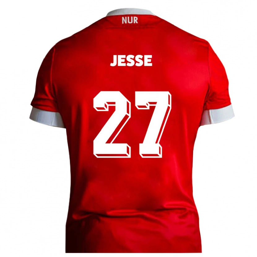 Danxen Mujer Camiseta Karl Jesse #27 Rojo Blanco 1ª Equipación 2025/26 La Camisa