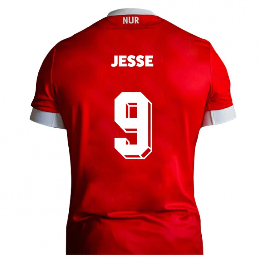 Danxen Mujer Camiseta Lennard Jesse #9 Rojo Blanco 1ª Equipación 2025/26 La Camisa