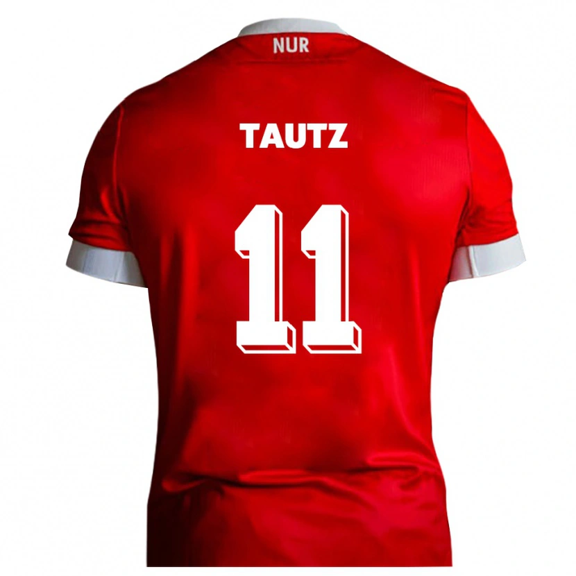 Danxen Mujer Camiseta Michel Tautz #11 Rojo Blanco 1ª Equipación 2025/26 La Camisa