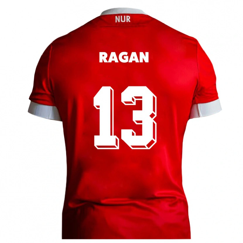 Danxen Mujer Camiseta Hubert Ragan #13 Rojo Blanco 1ª Equipación 2025/26 La Camisa