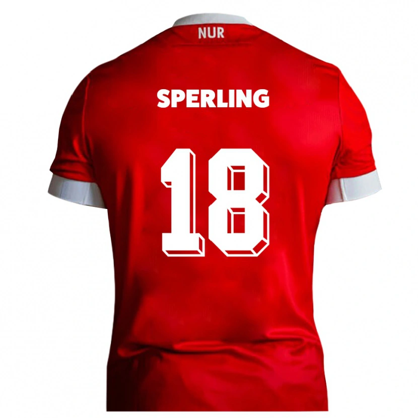Danxen Mujer Camiseta Finn-Luca Sperling #18 Rojo Blanco 1ª Equipación 2025/26 La Camisa