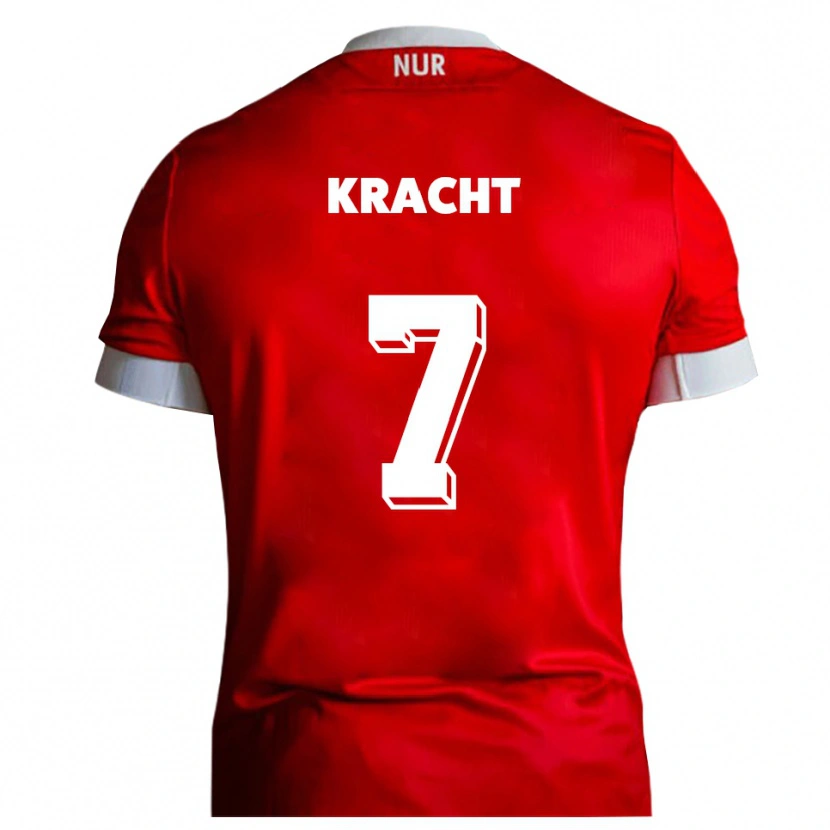 Danxen Mujer Camiseta Edwin Kracht #7 Rojo Blanco 1ª Equipación 2025/26 La Camisa