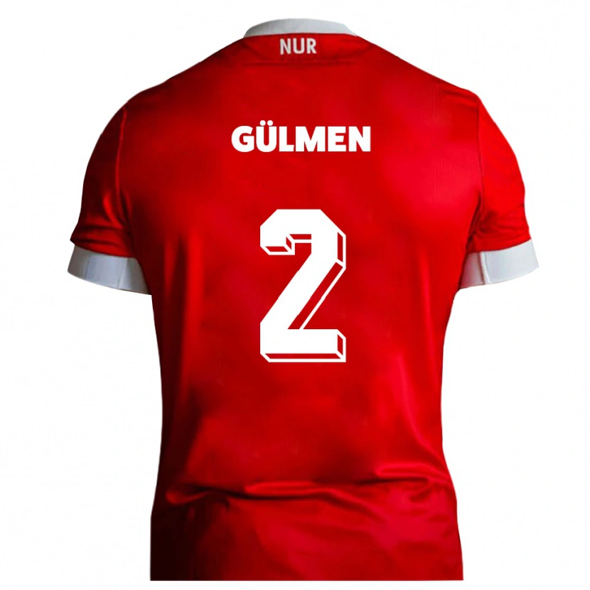 Danxen Mujer Camiseta Kubilay Gülmen #2 Rojo Blanco 1ª Equipación 2025/26 La Camisa