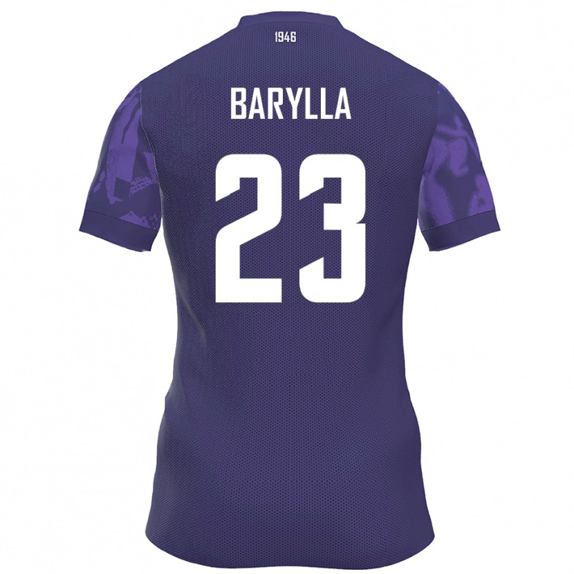 Danxen Mujer Camiseta Anthony Barylla #23 Púrpura Blanco 1ª Equipación 2025/26 La Camisa