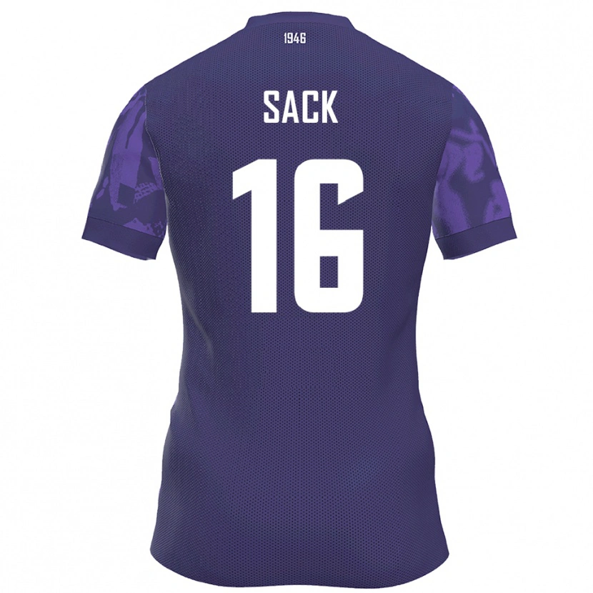 Danxen Mujer Camiseta William Sack #16 Púrpura Blanco 1ª Equipación 2025/26 La Camisa