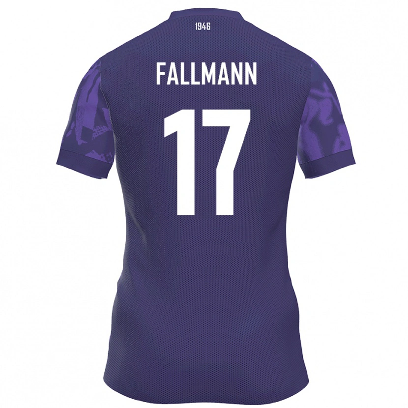 Danxen Mujer Camiseta Pascal Fallmann #17 Púrpura Blanco 1ª Equipación 2025/26 La Camisa