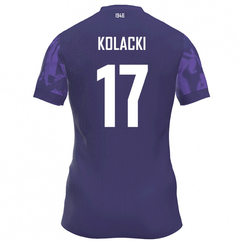 Danxen Mujer Camiseta Dawid Kolacki #17 Púrpura Blanco 1ª Equipación 2025/26 La Camisa
