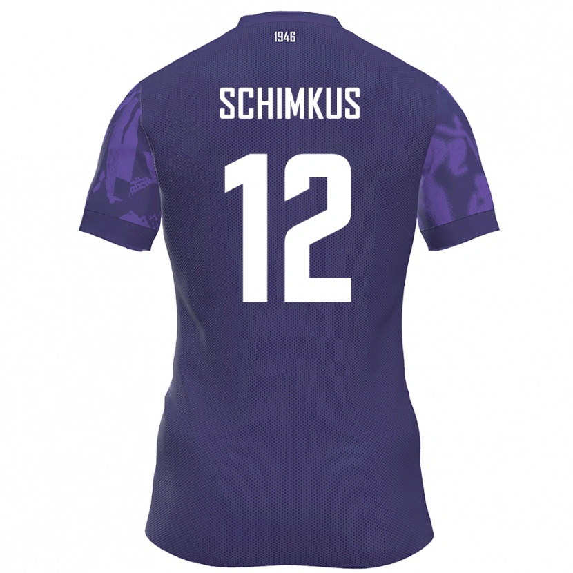 Danxen Mujer Camiseta Lukas Schimkus #12 Púrpura Blanco 1ª Equipación 2025/26 La Camisa