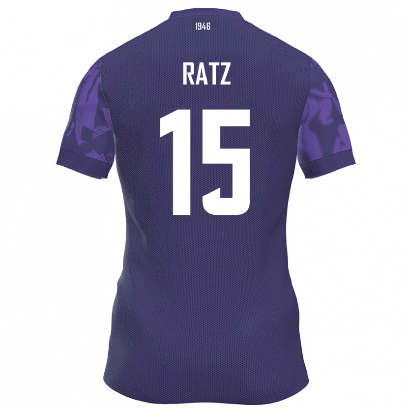 Danxen Mujer Camiseta Hermann Ratz #15 Púrpura Blanco 1ª Equipación 2025/26 La Camisa