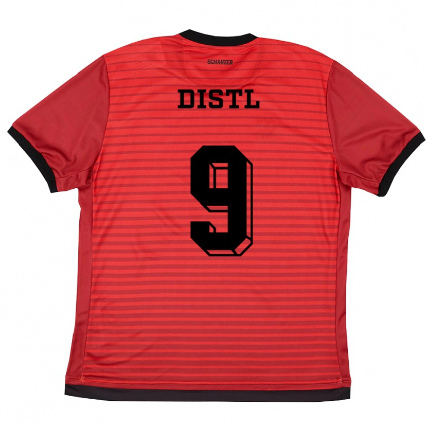 Danxen Mujer Camiseta Manuel Distl #9 Rojo Negro 1ª Equipación 2025/26 La Camisa