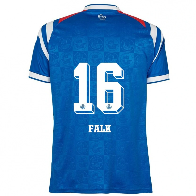 Danxen Mujer Camiseta Robin Falk #16 Azul Blanco Rojo 1ª Equipación 2025/26 La Camisa