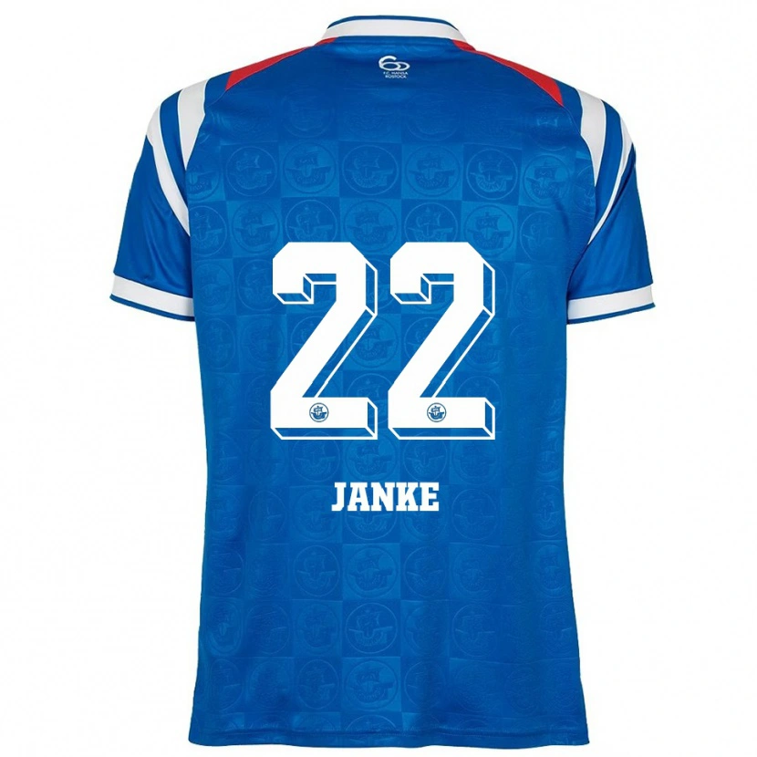 Danxen Mujer Camiseta Kim Janke #22 Azul Blanco Rojo 1ª Equipación 2025/26 La Camisa