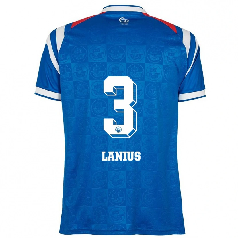 Danxen Mujer Camiseta Dominik Lanius #3 Azul Blanco Rojo 1ª Equipación 2025/26 La Camisa