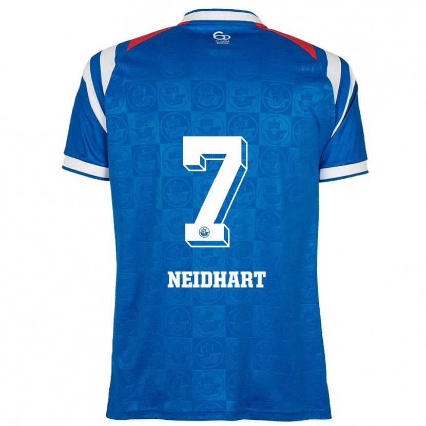 Danxen Mujer Camiseta Nico Neidhart #7 Azul Blanco Rojo 1ª Equipación 2025/26 La Camisa