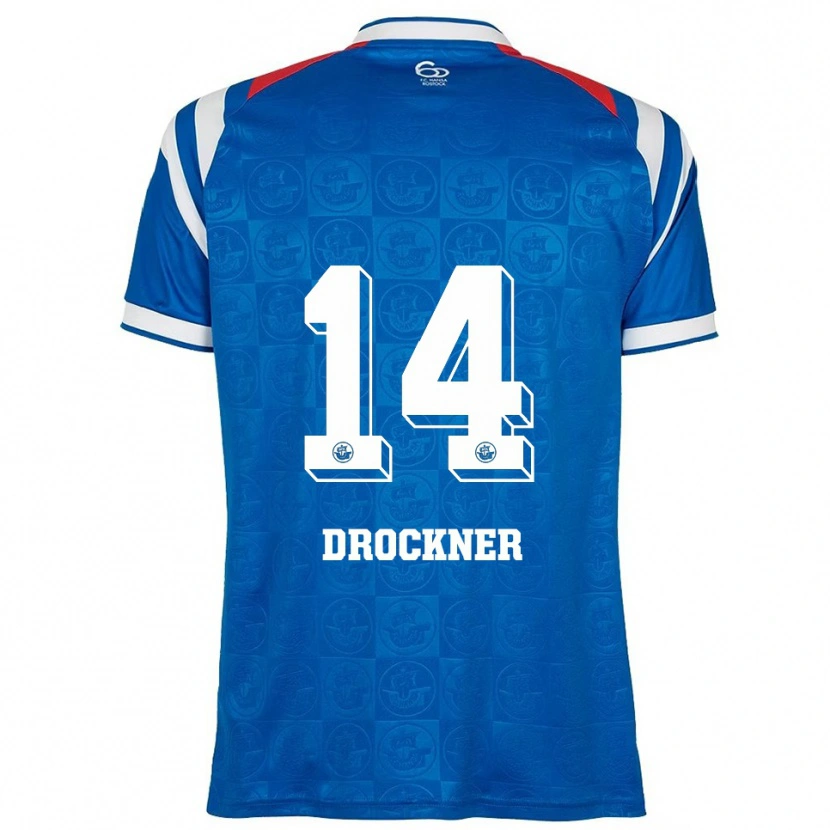 Danxen Mujer Camiseta Malin Drockner #14 Azul Blanco Rojo 1ª Equipación 2025/26 La Camisa