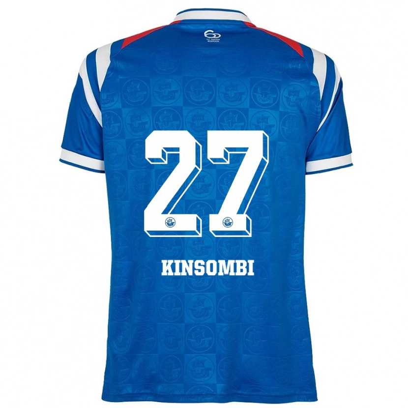 Danxen Mujer Camiseta Christian Kinsombi #27 Azul Blanco Rojo 1ª Equipación 2025/26 La Camisa