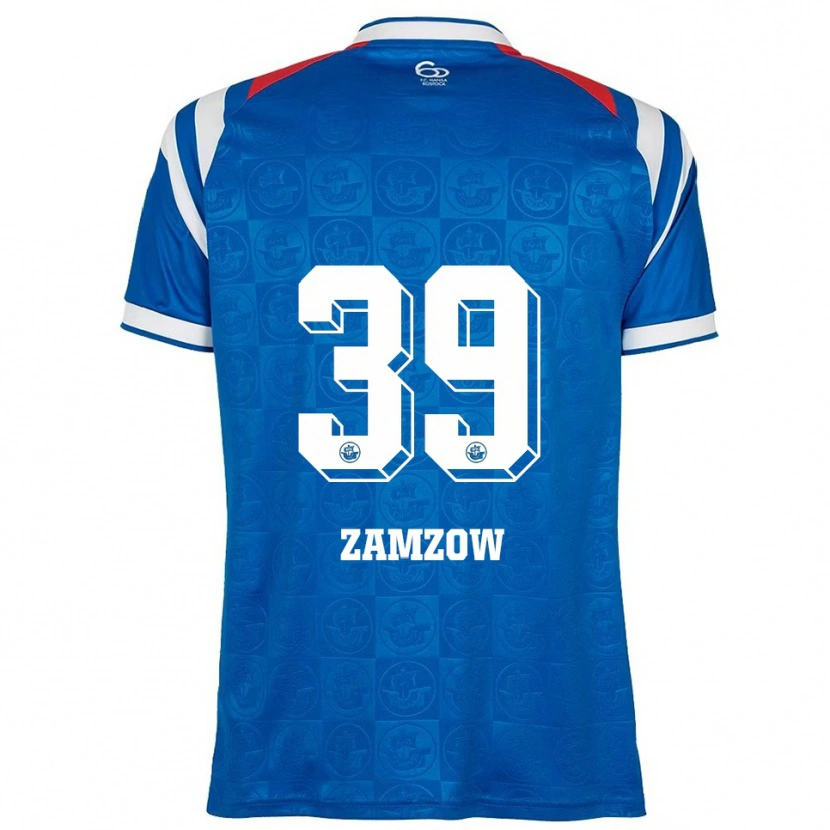 Danxen Mujer Camiseta Claas Zamzow #39 Azul Blanco Rojo 1ª Equipación 2025/26 La Camisa