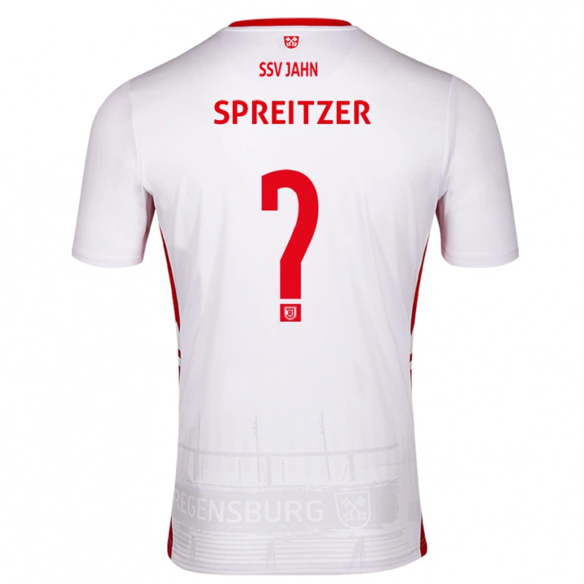 Danxen Mujer Camiseta Simon Spreitzer #0 Blanco Rojo 1ª Equipación 2025/26 La Camisa