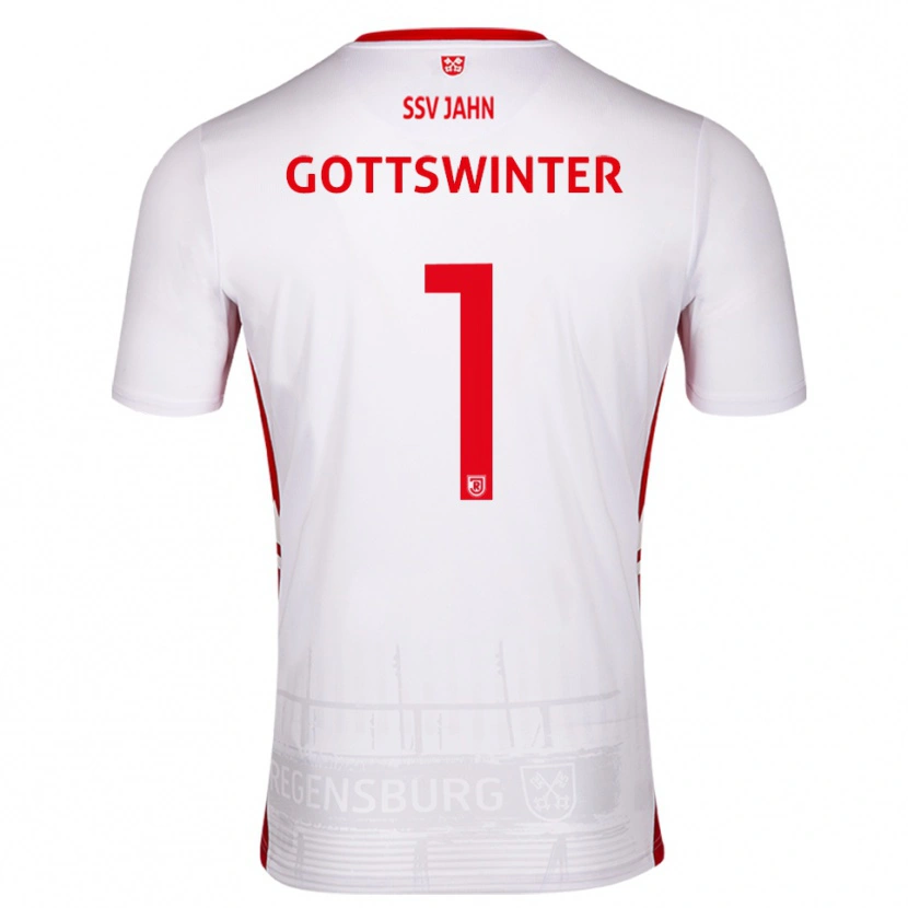 Danxen Mujer Camiseta Florian Gottswinter #1 Blanco Rojo 1ª Equipación 2025/26 La Camisa