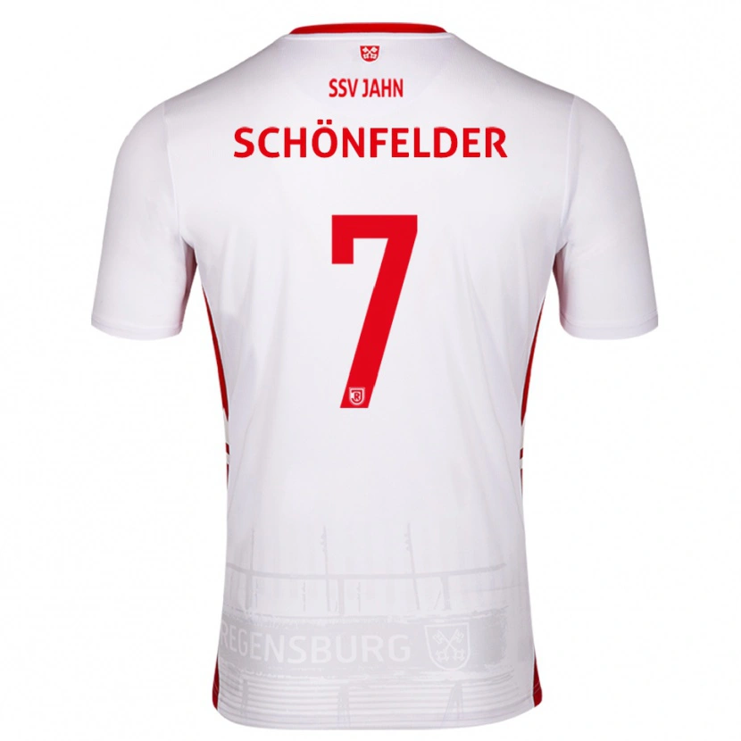 Danxen Mujer Camiseta Oscar Schönfelder #7 Blanco Rojo 1ª Equipación 2025/26 La Camisa