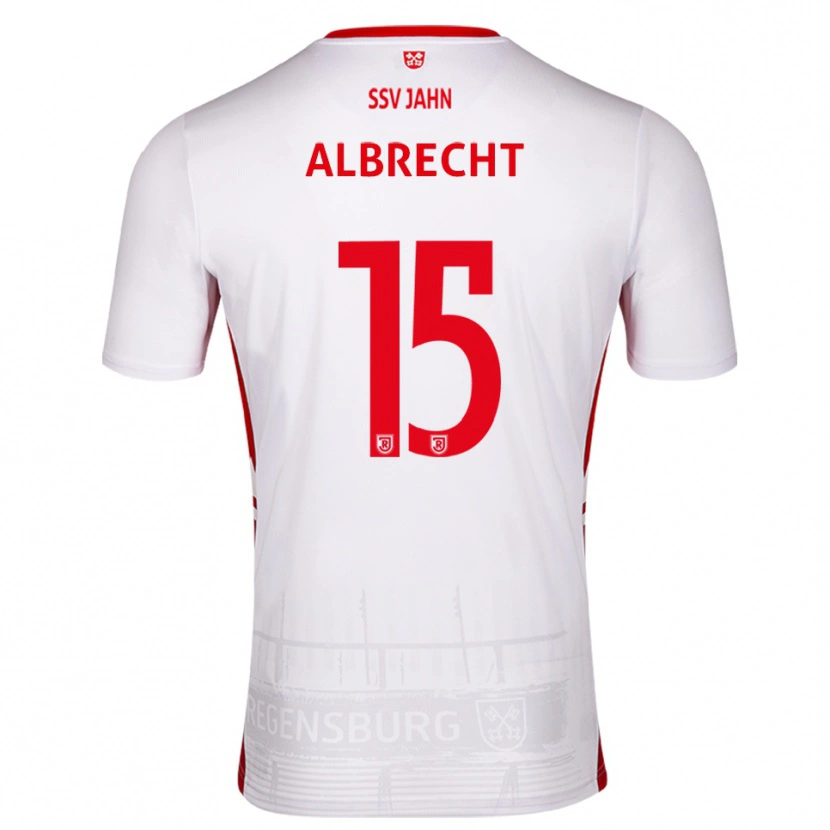 Danxen Mujer Camiseta Felix Albrecht #15 Blanco Rojo 1ª Equipación 2025/26 La Camisa