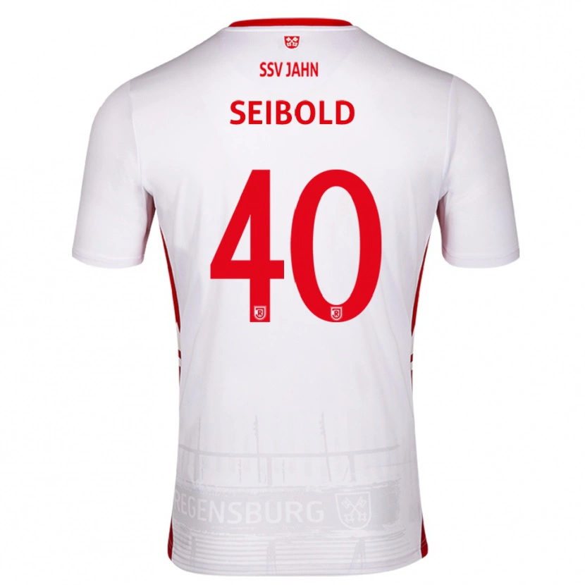 Danxen Mujer Camiseta Jakob Seibold #40 Blanco Rojo 1ª Equipación 2025/26 La Camisa
