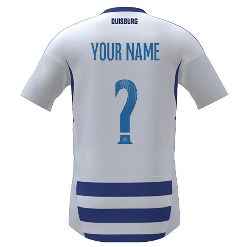 Danxen Mujer Camiseta Su Nombre #0 Blanco Azul 1ª Equipación 2025/26 La Camisa