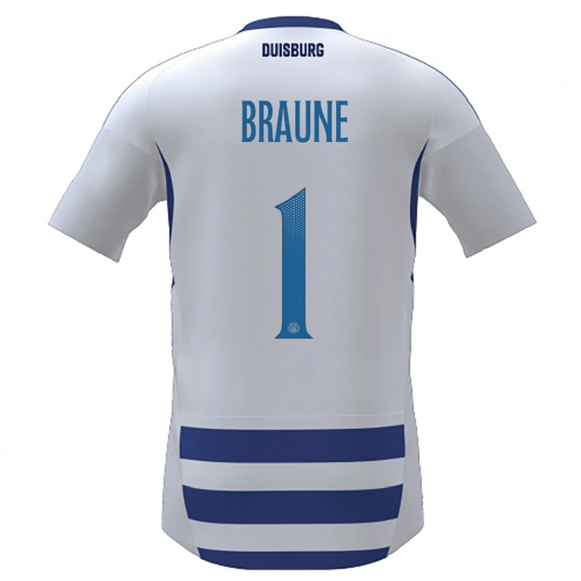 Danxen Mujer Camiseta Maximilian Braune #1 Blanco Azul 1ª Equipación 2025/26 La Camisa
