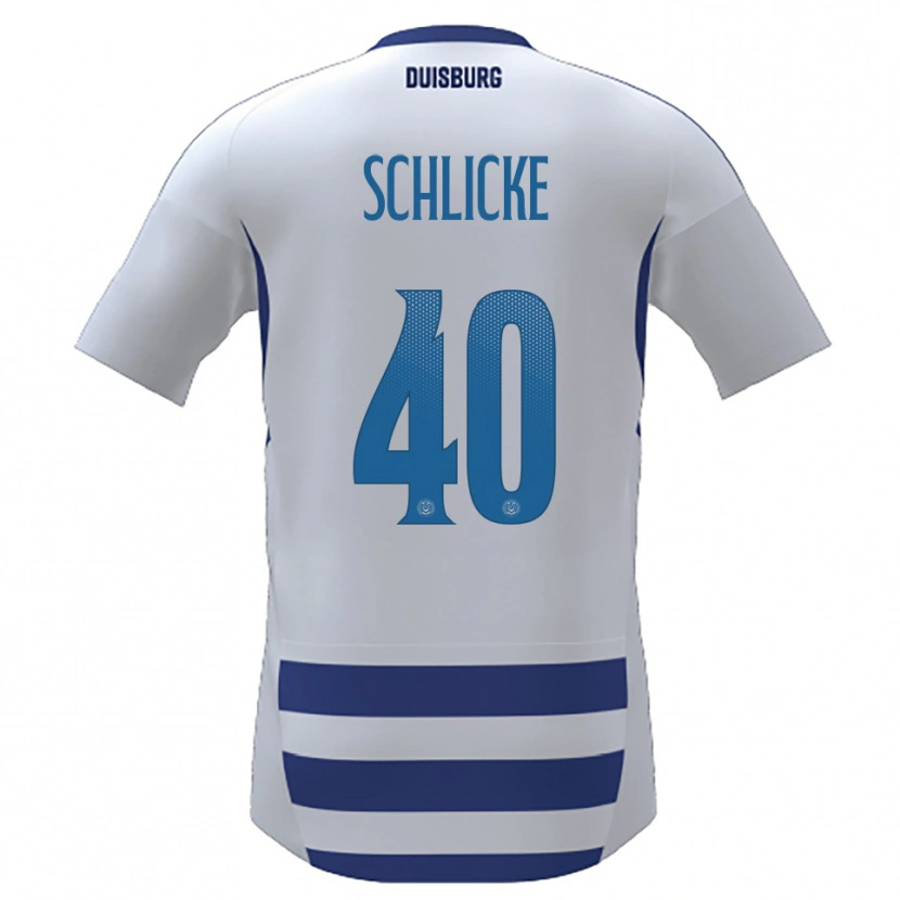 Danxen Mujer Camiseta Ben Schlicke #40 Blanco Azul 1ª Equipación 2025/26 La Camisa