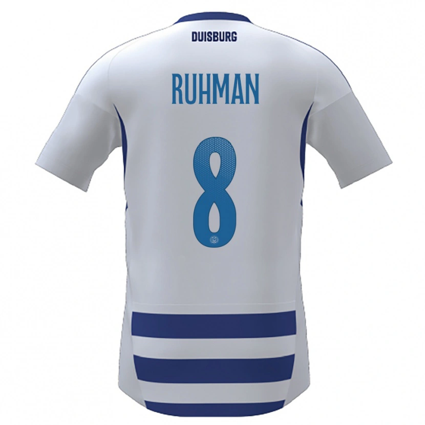 Danxen Mujer Camiseta Ayesha Abd El Ruhman #8 Blanco Azul 1ª Equipación 2025/26 La Camisa