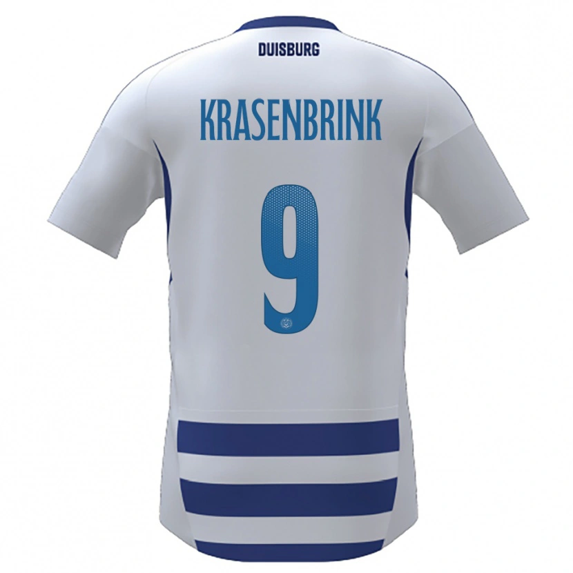 Danxen Mujer Camiseta Hannes Krasenbrink #9 Blanco Azul 1ª Equipación 2025/26 La Camisa