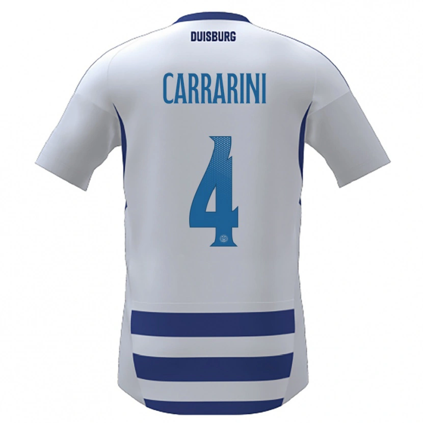 Danxen Mujer Camiseta Ellie Carrarini #4 Blanco Azul 1ª Equipación 2025/26 La Camisa