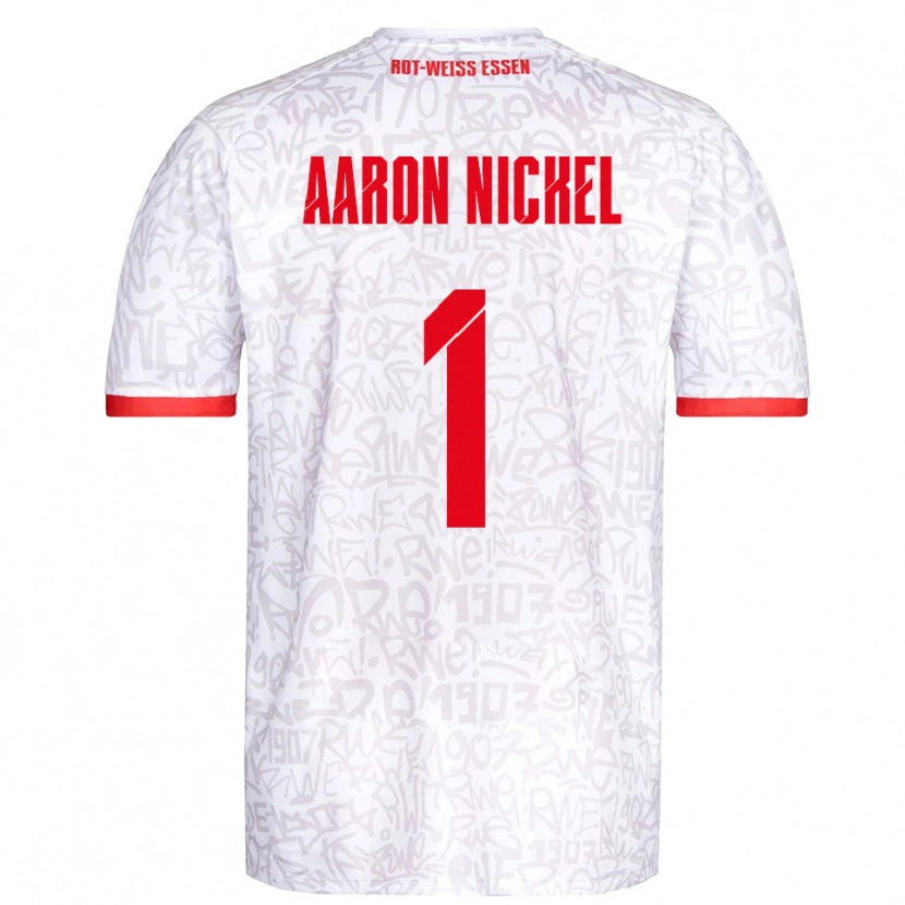 Danxen Mujer Camiseta Arvit Aaron Nickel #1 Blanco Rojo 1ª Equipación 2025/26 La Camisa