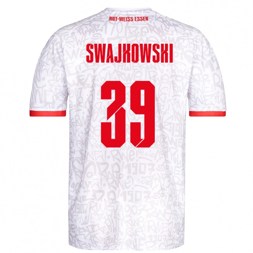 Danxen Mujer Camiseta Gianluca Swajkowski #39 Blanco Rojo 1ª Equipación 2025/26 La Camisa