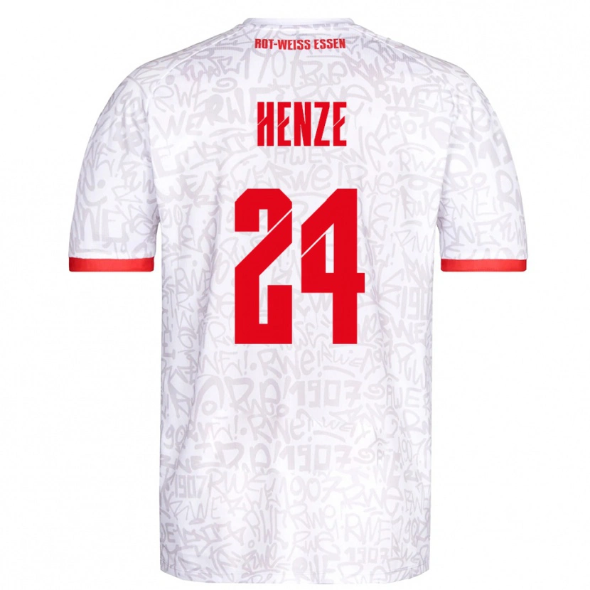 Danxen Mujer Camiseta Brandon-Louis Henze #24 Blanco Rojo 1ª Equipación 2025/26 La Camisa