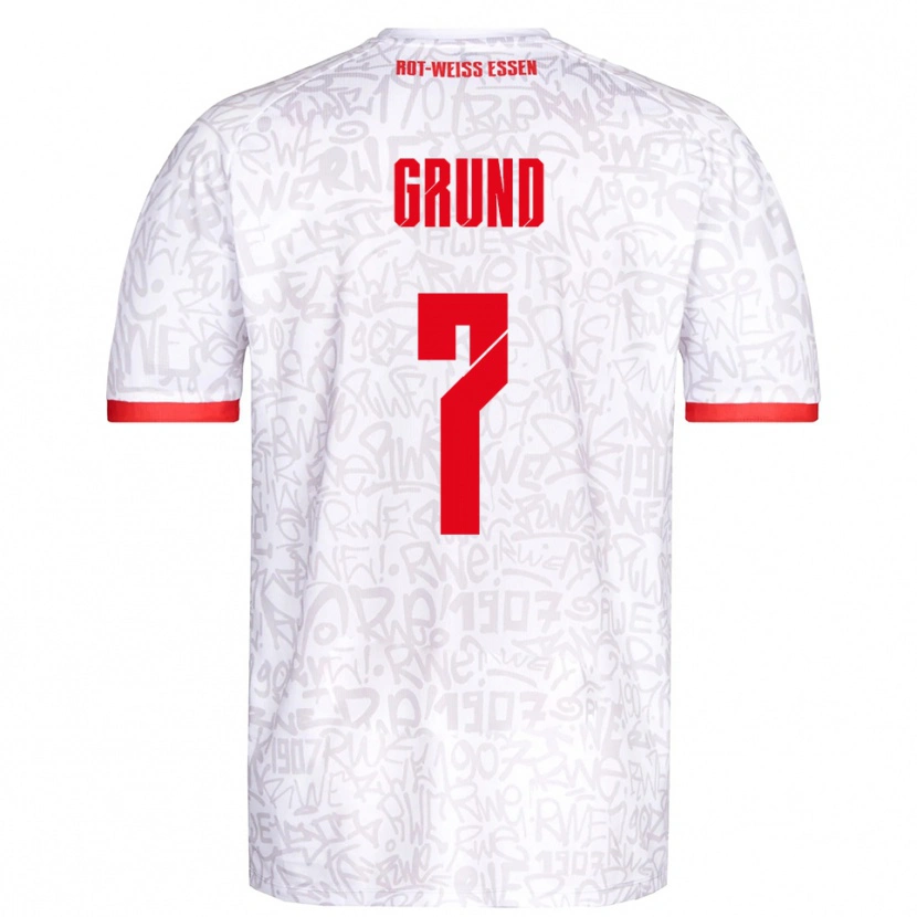Danxen Mujer Camiseta Kevin Grund #7 Blanco Rojo 1ª Equipación 2025/26 La Camisa