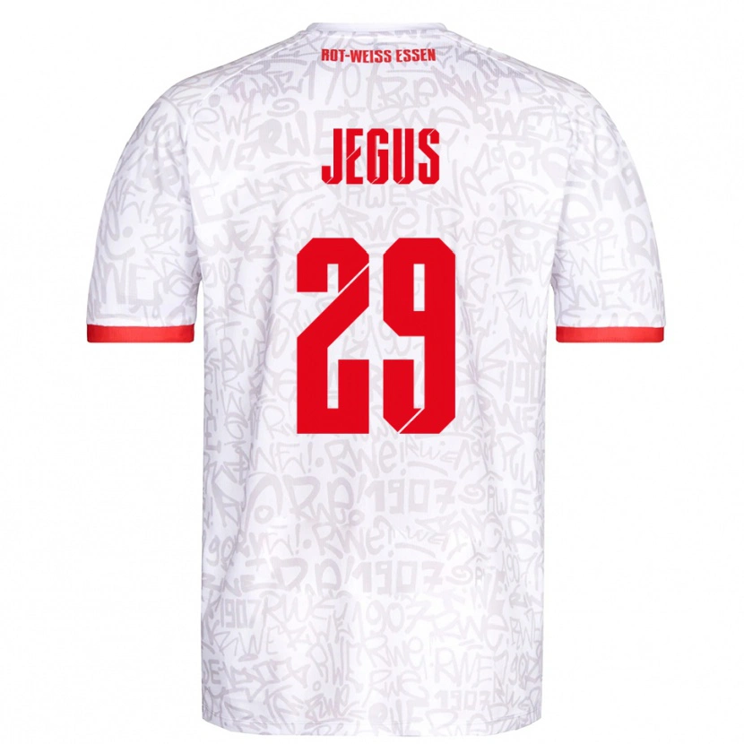 Danxen Mujer Camiseta Leonard Jegus #29 Blanco Rojo 1ª Equipación 2025/26 La Camisa