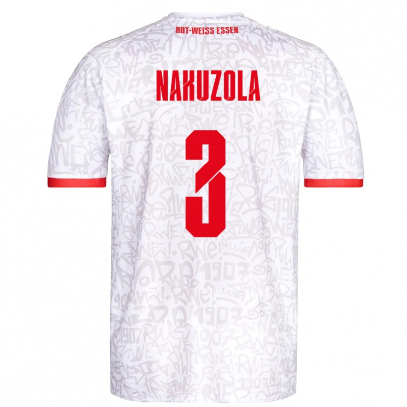 Danxen Mujer Camiseta Rael Nakuzola #3 Blanco Rojo 1ª Equipación 2025/26 La Camisa