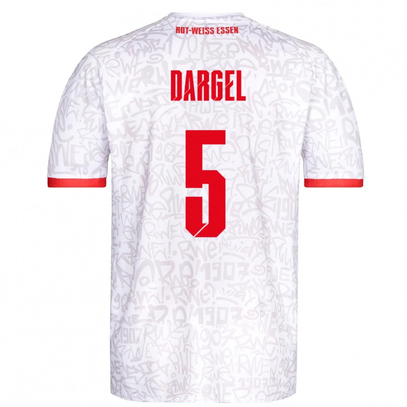Danxen Mujer Camiseta Timo Dargel #5 Blanco Rojo 1ª Equipación 2025/26 La Camisa