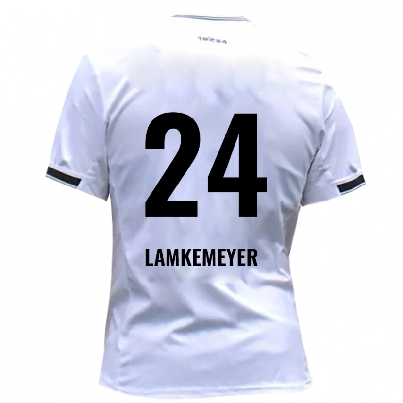 Danxen Mujer Camiseta Moritz Lamkemeyer #24 Blanco Rojo 1ª Equipación 2025/26 La Camisa